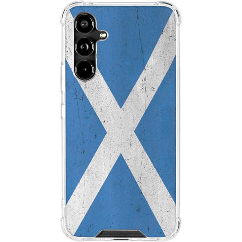 Scotland Flag Distressed Galaxy A54 5G Clear Case